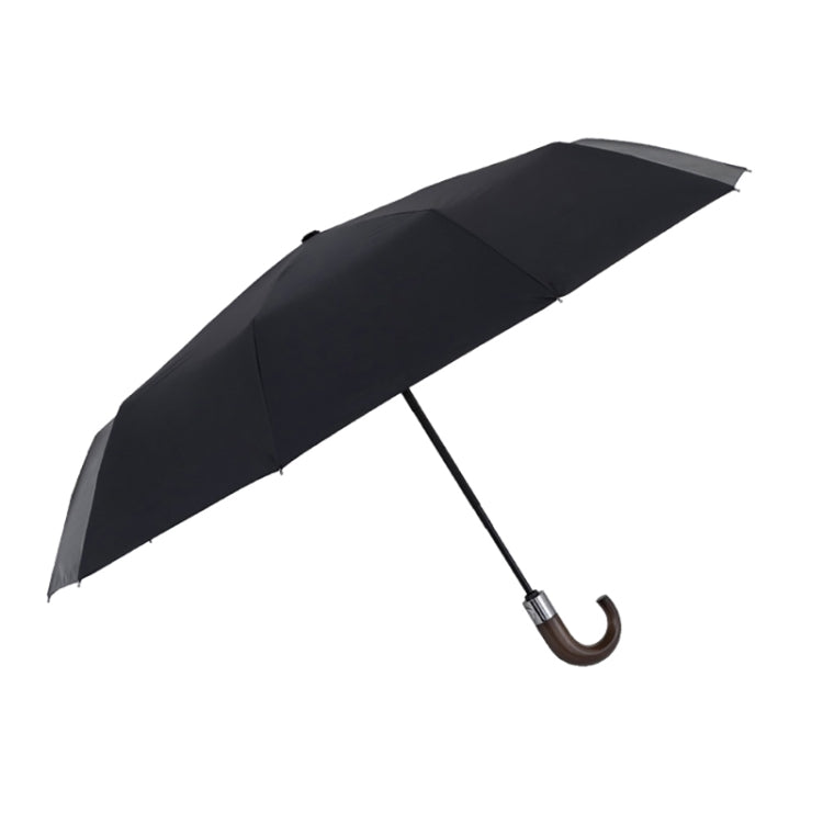 PARACHASE Solid Wood Bending Handle 10 Bone Three Fold Automatic Umbrella