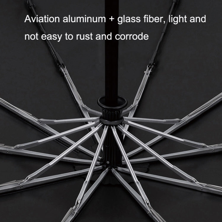 PARACHASE Solid Wood Bending Handle 10 Bone Three Fold Automatic Umbrella