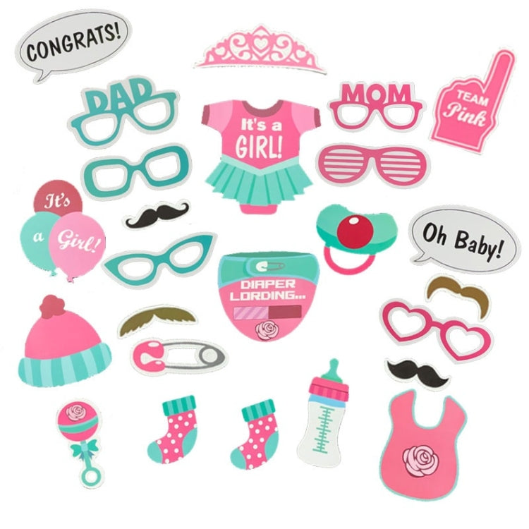3 Sets Baby Birthday Party Gender Reveal Stickers Photo Props