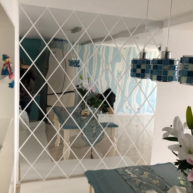 Rhombus Stitching Background Acrylic Mirror Decorative Stickers