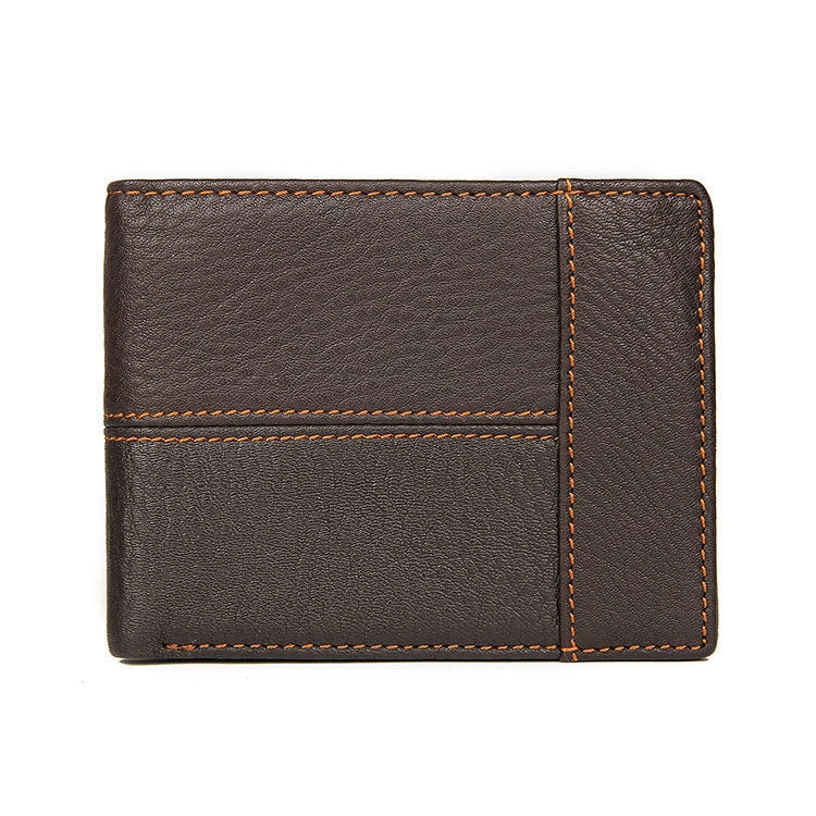 Men Retro Portable Wallet Short Cowhide Leather Wallet