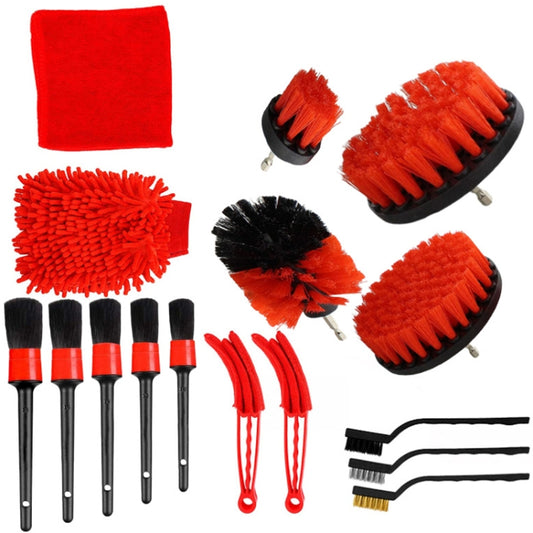16 PCS / Set Car Washing Tool Brush Drill Cleaning Brush Tire Cleaning Floor Brush