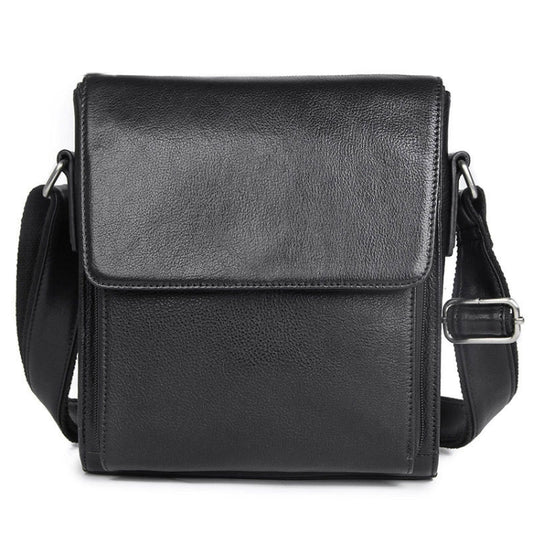 Vintage Crazy Horse Leather Men Shoulder Bag Messenger Bag, Black, Brown, Dark Brown
