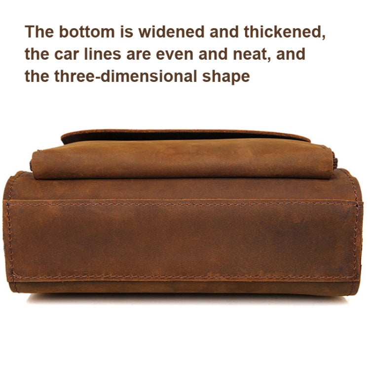 Vintage Crazy Horse Leather Men Shoulder Bag Messenger Bag