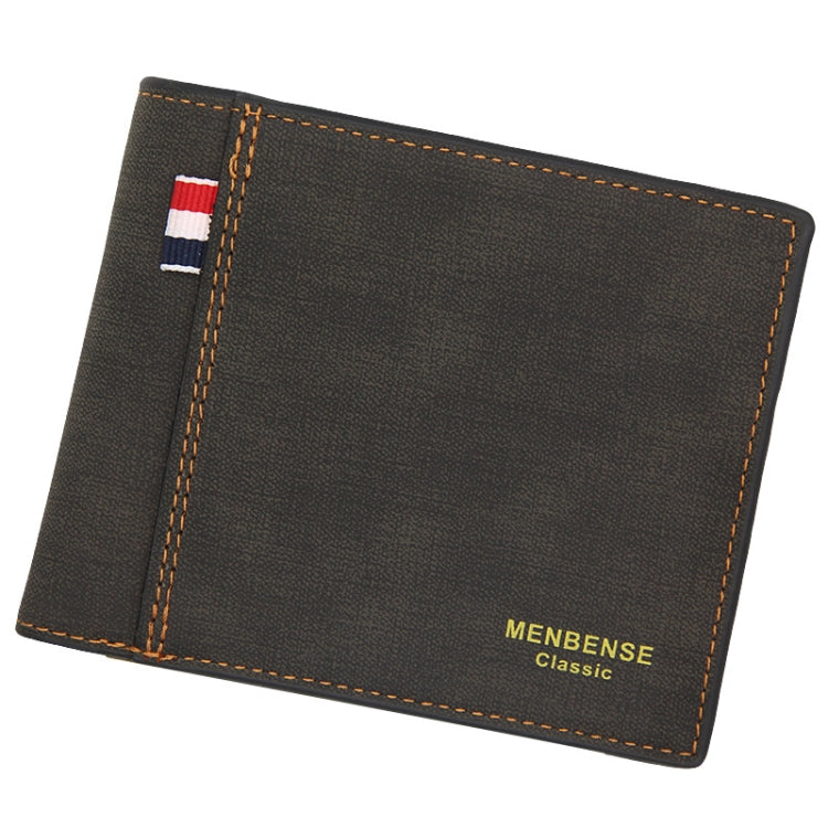 MenBense Frosted PU Short Large Capacity Fashion Retro Three Fold Bag Men Wallet