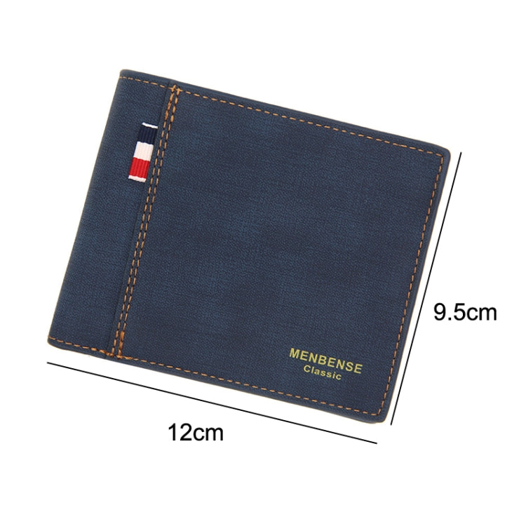 MenBense Frosted PU Short Large Capacity Fashion Retro Three Fold Bag Men Wallet