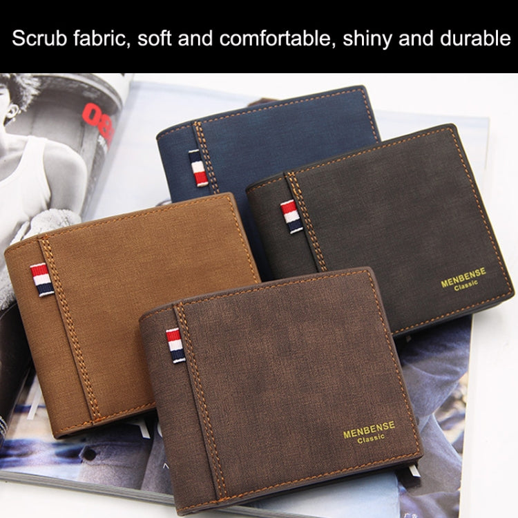 MenBense Frosted PU Short Large Capacity Fashion Retro Three Fold Bag Men Wallet