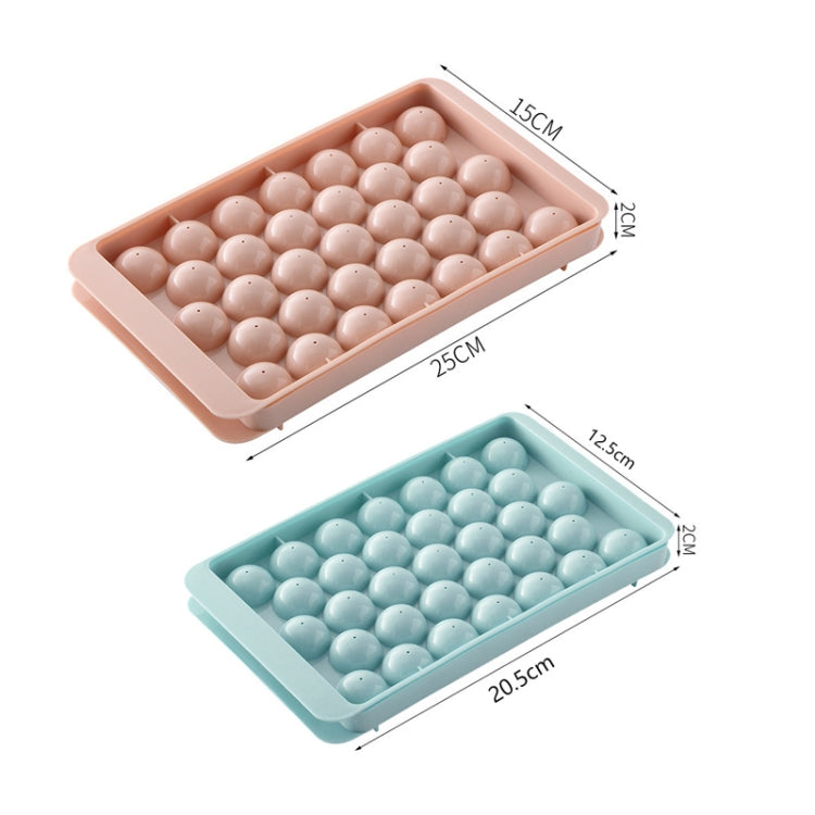 33 Grid Round Ice Hockey Mold With Lid Ice Box Small Marble Ice Tray, Random Color Delivery