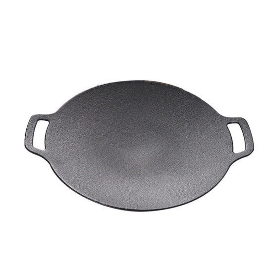 Outdoor Camping BBQ Cast Iron Grill Pan,Style: