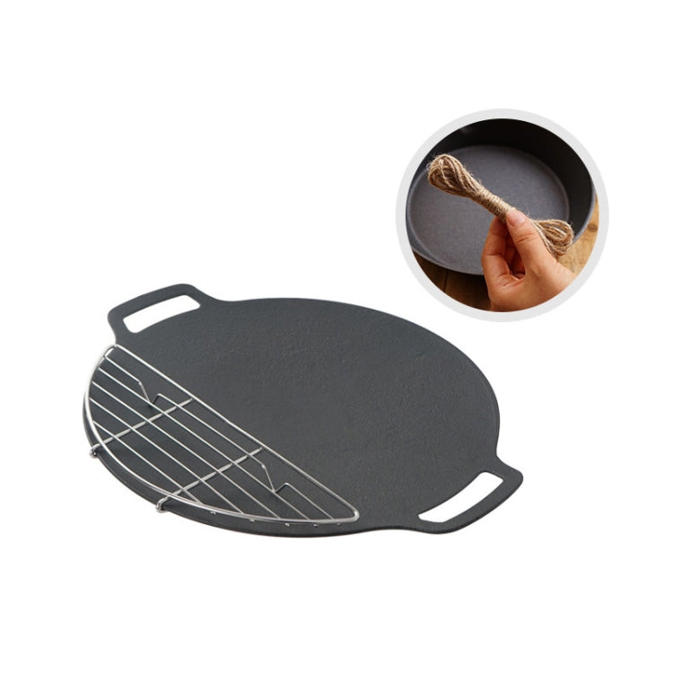Outdoor Camping BBQ Cast Iron Grill Pan,Style: