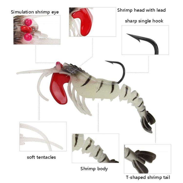 Multi-section Lead Head Soft Shrimp Fake Bait Freshwater Sea Fishing Lure
