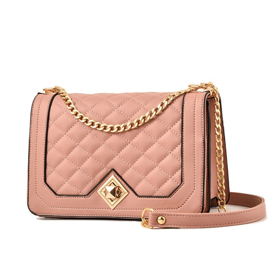 6382 One-shoulder Diagonal Rhombus Chain Bag, 6382 (Pink), 6382 (Dark Red), 6382 (White), 6382 (Khaki), 6382 (Light Grey), 6382 (Black), 6382 (Light Green)