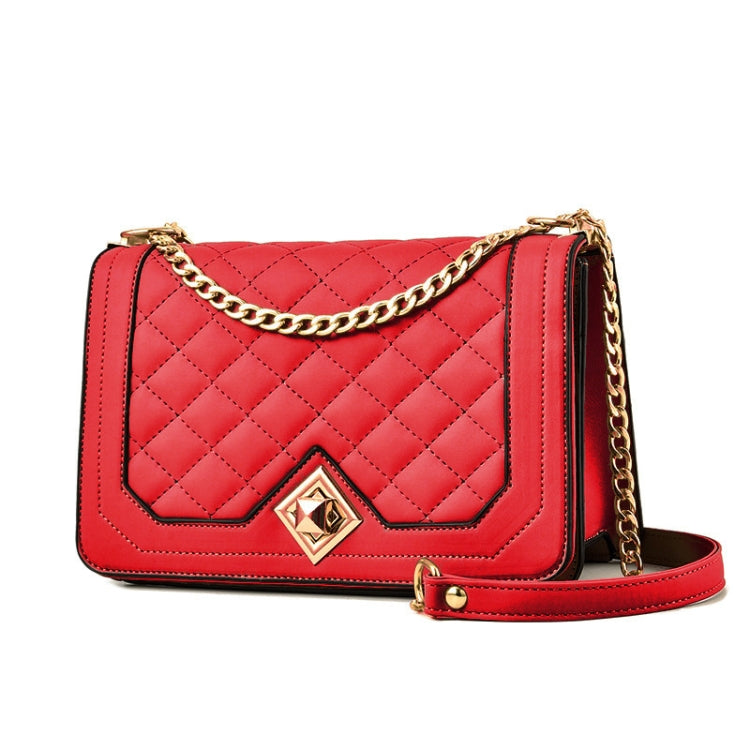 6382 One-shoulder Diagonal Rhombus Chain Bag, 6382 (Pink), 6382 (Dark Red), 6382 (White), 6382 (Khaki), 6382 (Light Grey), 6382 (Black), 6382 (Light Green)