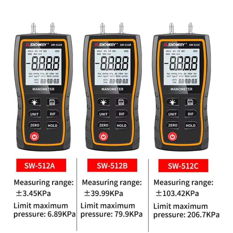 Digital Handheld Differential Pressure Gauge Negative Pressure Tester