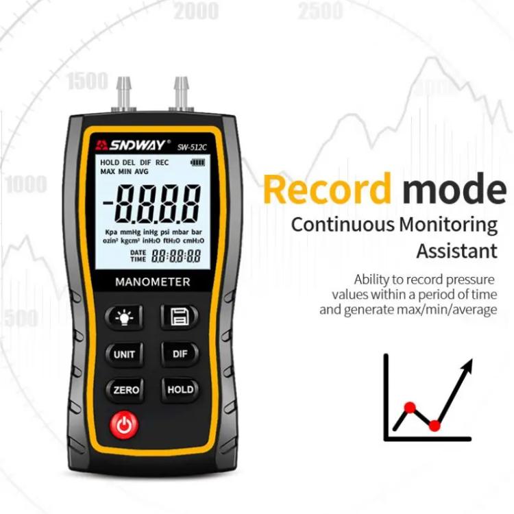 Digital Handheld Differential Pressure Gauge Negative Pressure Tester