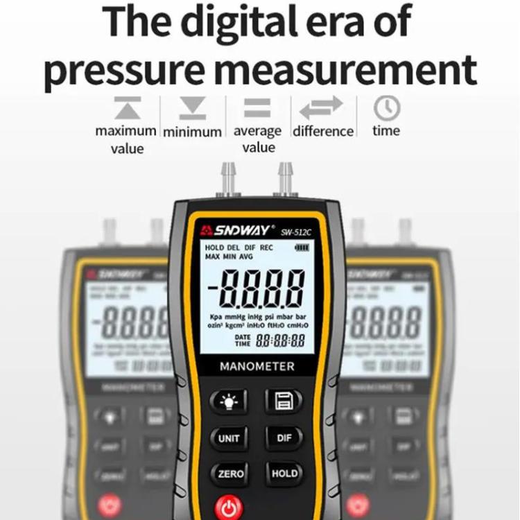 Digital Handheld Differential Pressure Gauge Negative Pressure Tester