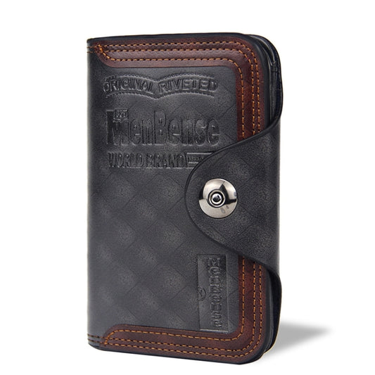 Menbense Short Fashion Leisure Magnetic Buckle Large Capacity 3 Fold Male Wallet