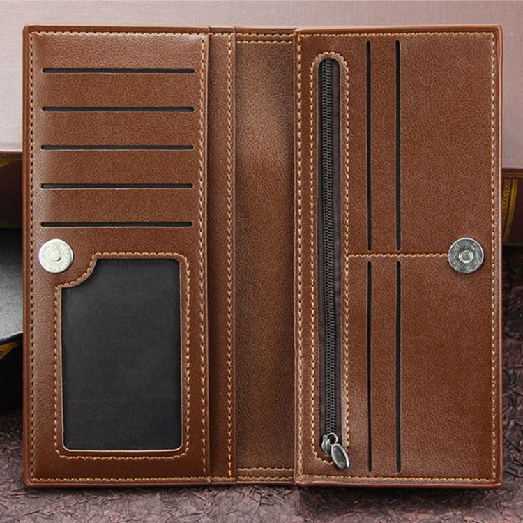 MenBense Long Fashion Embossed Magnetic Buckle Multi-Card Slot Men Wallet