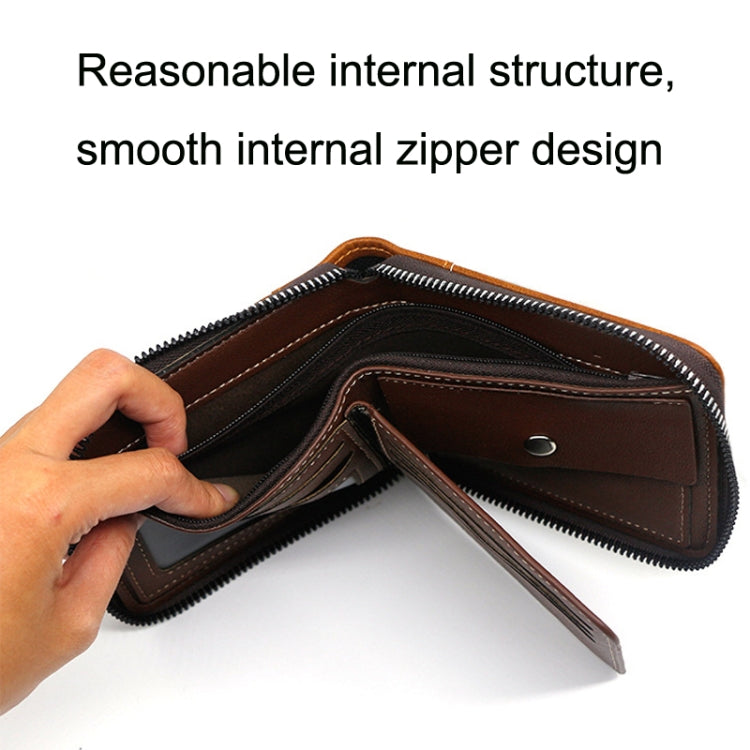 Menbense Casual Fashion Large Capacity Multi-Card Retro Zipper Wallet