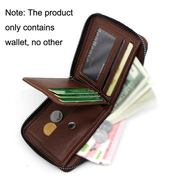 Menbense Casual Fashion Large Capacity Multi-Card Retro Zipper Wallet