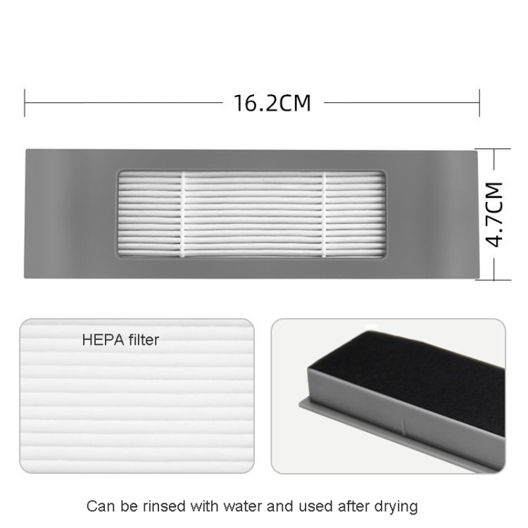 2pcs White Filter For ECOVACS OZMO 950 920 T5  DX55 DJ65 Vacuum Cleaner Accessories, 13 In 1 Set, 1pc Main Brush, 1pc Main Brush Cover