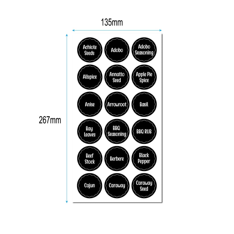 144 PCS Printed Spice Jar Labels Pantry Stickers Blackboard Stickers