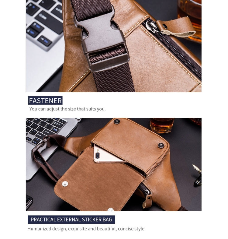 BULL CAPTAIN Cowhide Waist Bag Large Capacity Multifunctional Wallet For Men