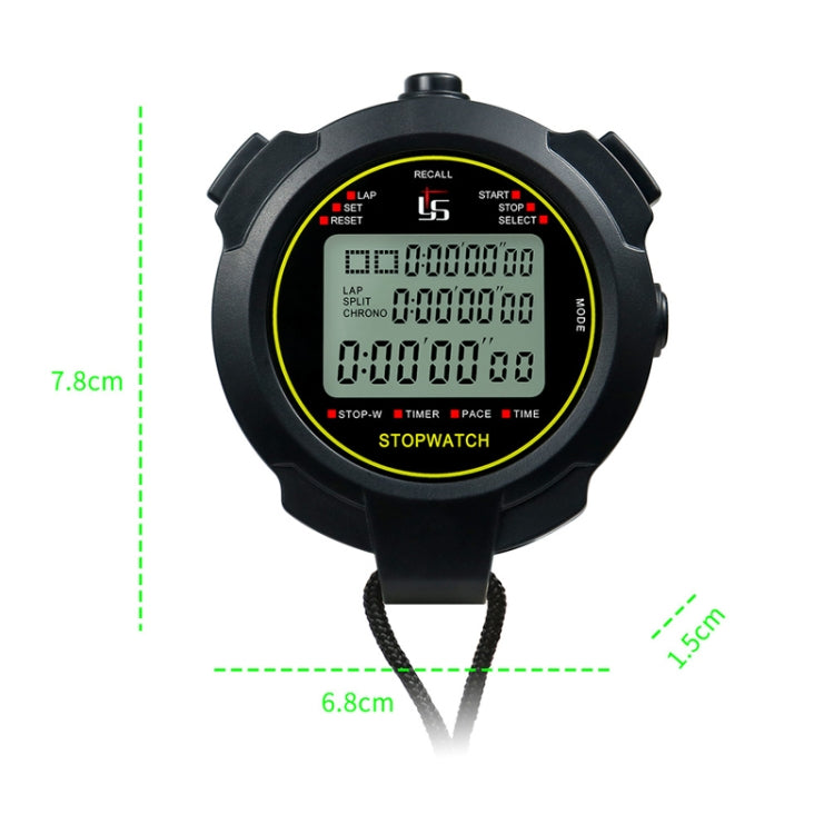 YS Stopwatch Timer Training Fitness Competition Stopwatch, Style:, YS-730 30 Memories(Black), YS-760 60 Memories(Black), YS-7120 120 Memories(Black), YS-7100 100 Memories(Black), YS-710 10 Memories(Black)