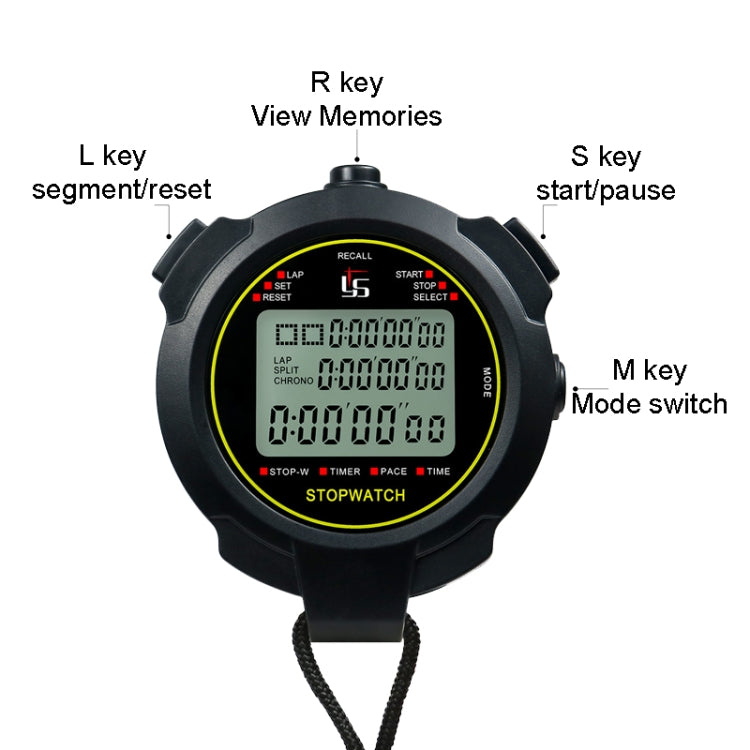 YS Stopwatch Timer Training Fitness Competition Stopwatch, Style:, YS-730 30 Memories(Black), YS-760 60 Memories(Black), YS-7120 120 Memories(Black), YS-7100 100 Memories(Black), YS-710 10 Memories(Black)