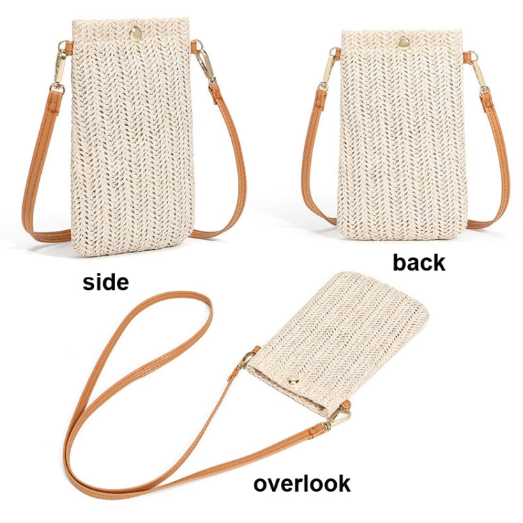Summer Beach Bag Ladies One Shoulder Mobile Phone Bag Straw Coin Purse