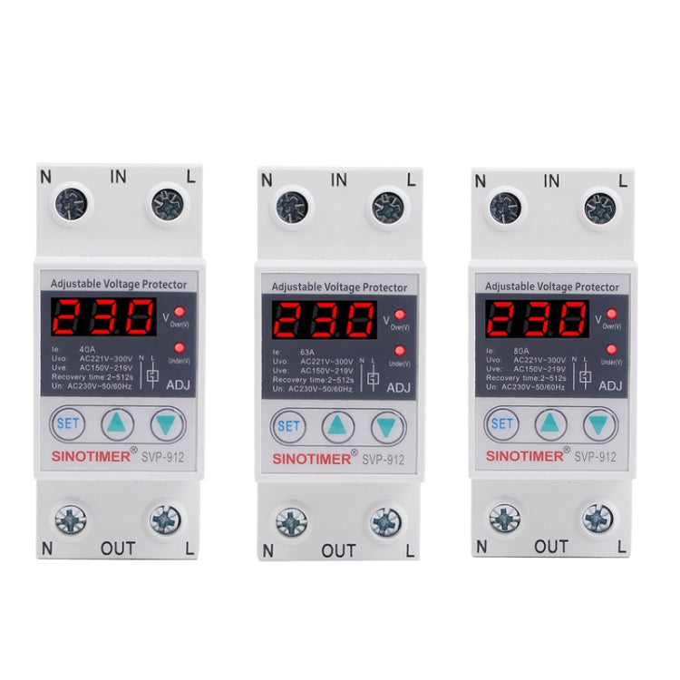 SINOTIMER SVP-912 Adjustable Self-resetting Intelligent Under-voltage Protector, Current: