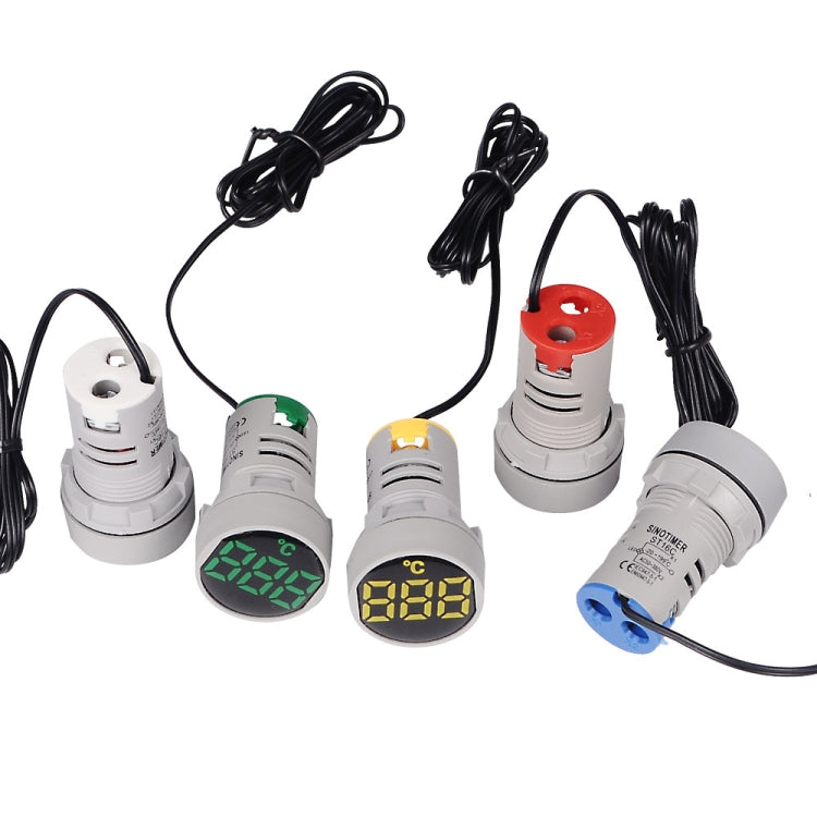 SINOTIMER -20-199 Degrees Celsius Small Temperature Display Indicator, ST16C-01 Red, ST16C-02 White, ST16C-03 Blue, ST16C-04 Green, ST16C-05 Yellow