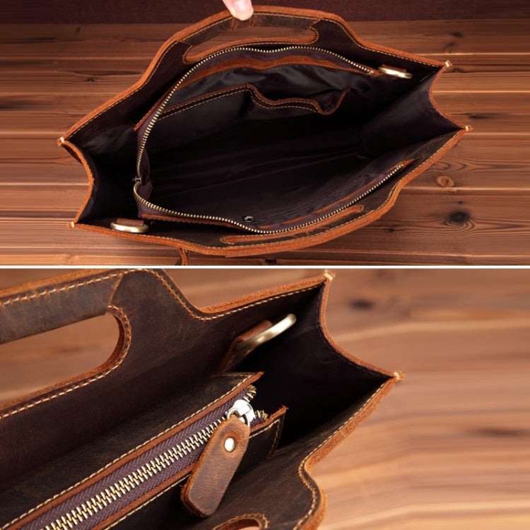 Leather Vintage Shoulder Bag Crossbody Portable Business Briefcase