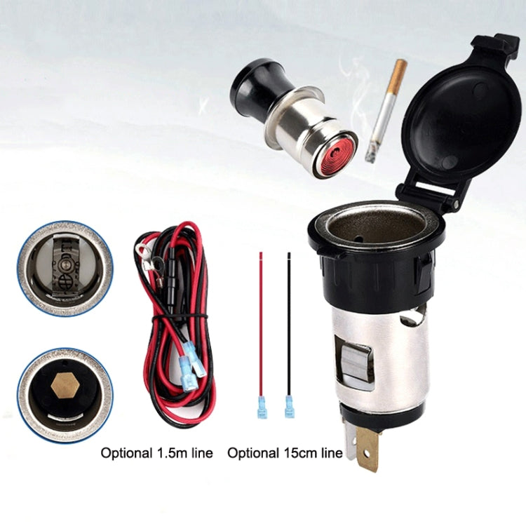 Car Modified Cigarette Lighter Waterproof Vehicle Charging Power Socket No Cigarette Type (with 1.5cm Line)