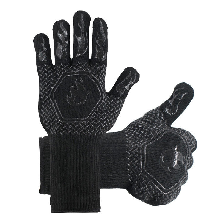 1 Pair High Temperature Resistant Silicone BBQ Gloves  Anti-Scalding Gloves