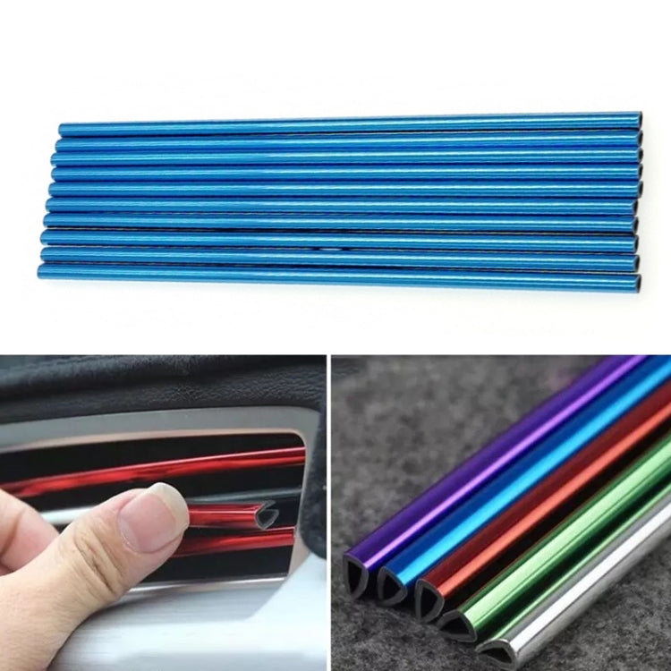 10pcs/pack Car Air Conditioner Vent U-Shaped Electroplating Decorative Strip