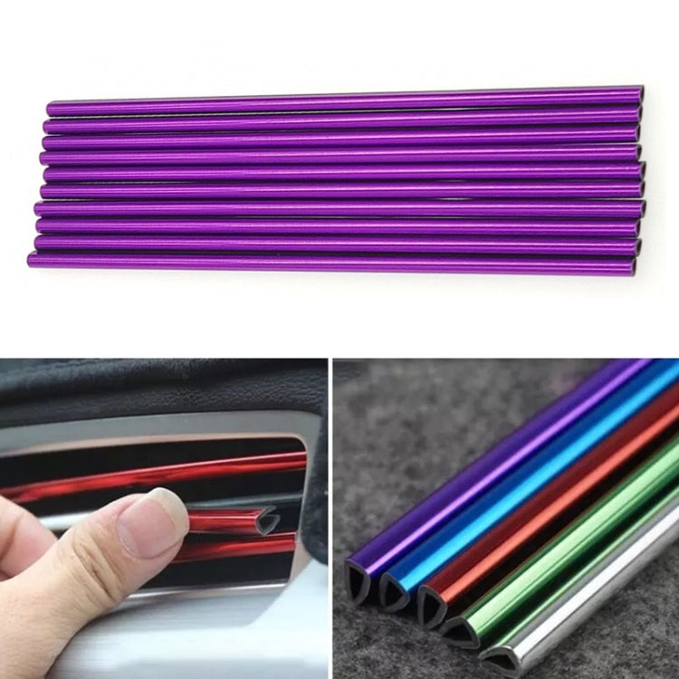 10pcs/pack Car Air Conditioner Vent U-Shaped Electroplating Decorative Strip