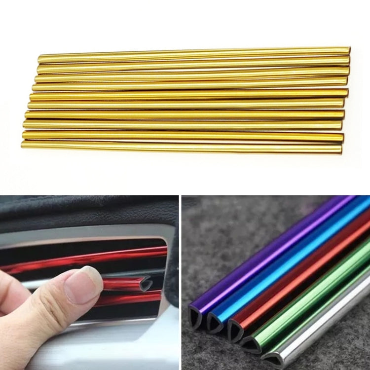 10pcs/pack Car Air Conditioner Vent U-Shaped Electroplating Decorative Strip