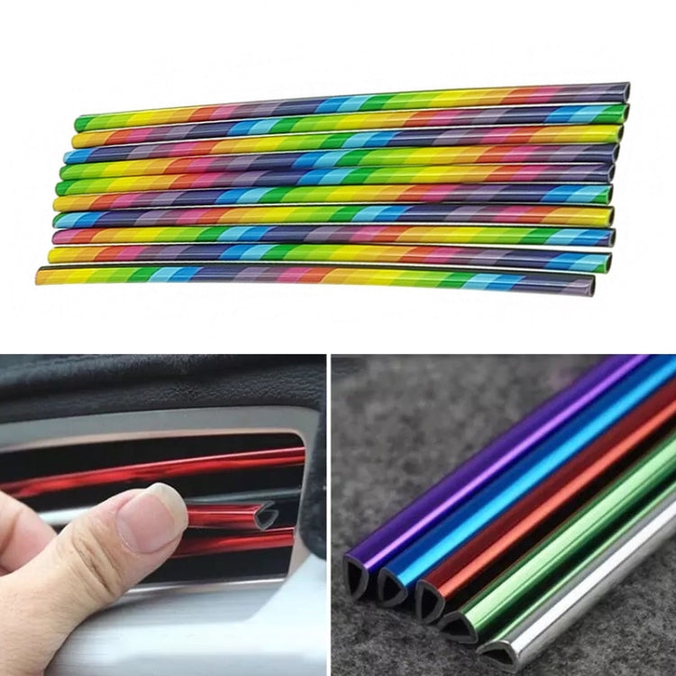 10pcs/pack Car Air Conditioner Vent U-Shaped Electroplating Decorative Strip