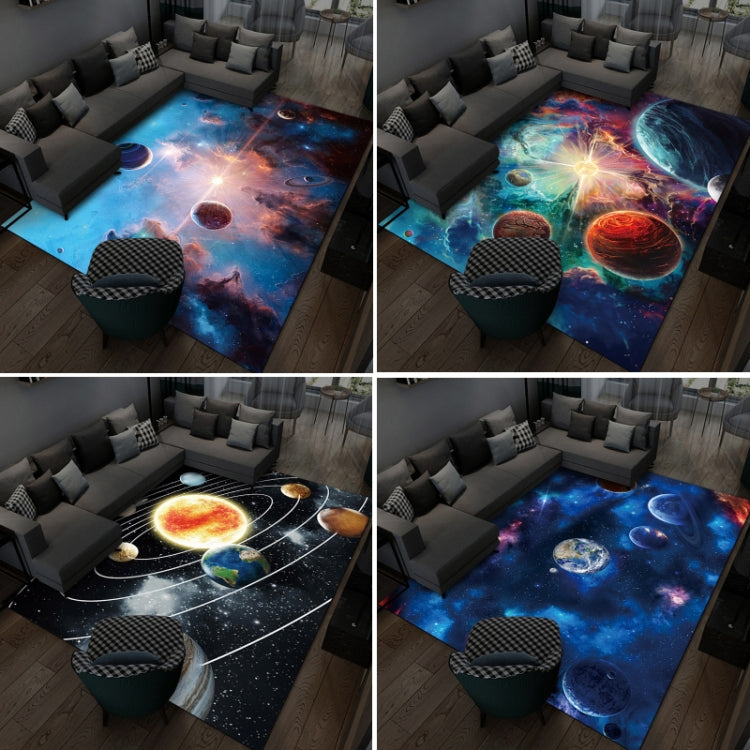 3D Visual Cartoon Cosmic Planet Living Room Carpet