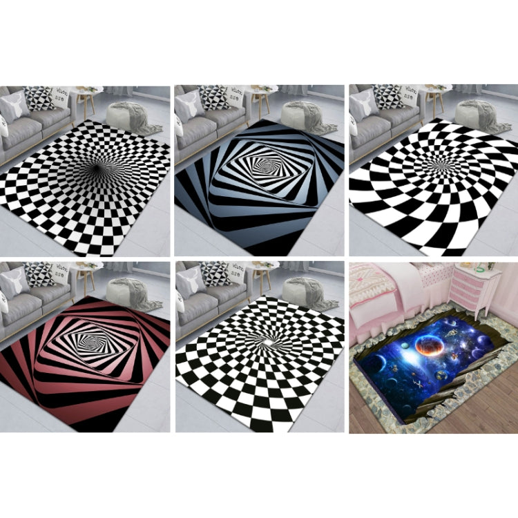 3D Stereo Rectangular Visual Geometric Living Room Carpet