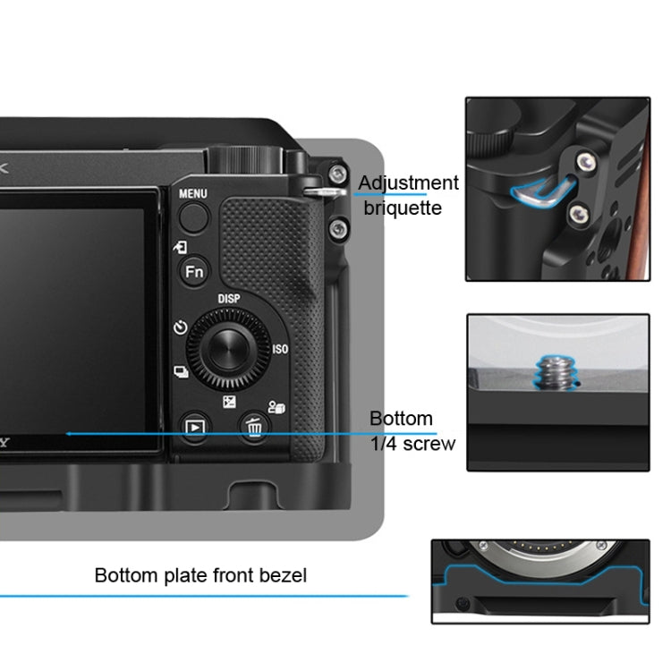 Alloy Rabbit Cage With Wooden Handle for Sony ZV-E10 Camera