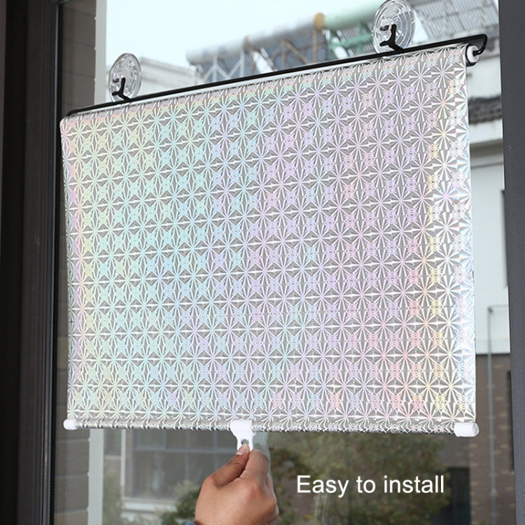 Suction Cup Car Shade Curtain Window Telescopic Roller Blind, Size: 50x125cm Silver Laser
