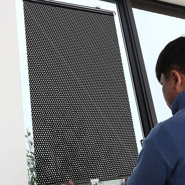 Suction Cup Car Shade Curtain Window Telescopic Roller Blind, Size: 50x125cm Silver Laser