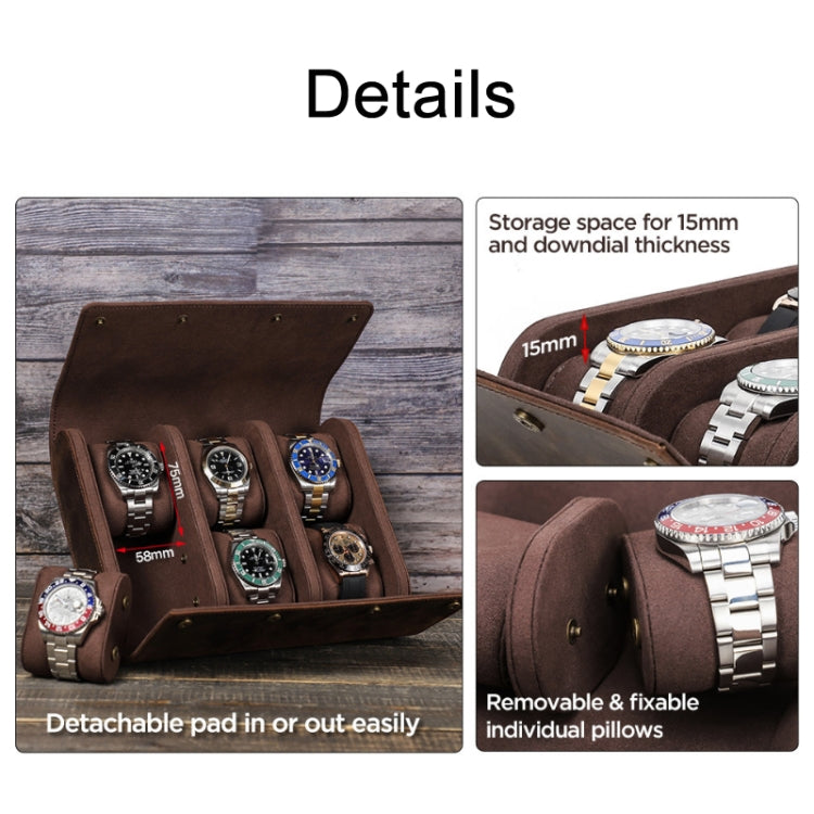 CONTACTS FAMILY Vintage Crazy Horse Leather Outdoor Travel Watch Case