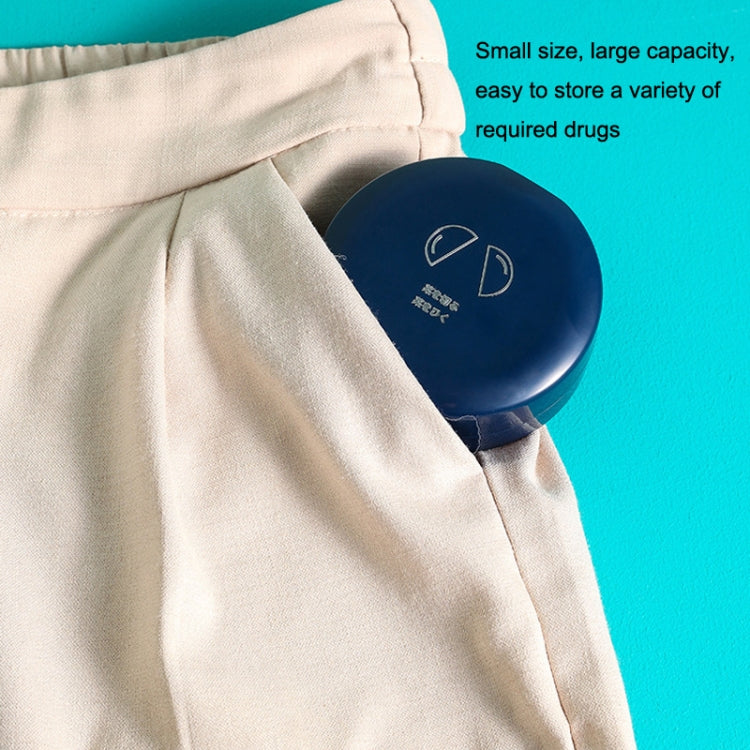 Double-layer Round Eight Grids Portable Medicine Box with Cutter