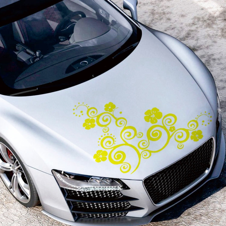 D-908 Summer Flower Totem PVC Car Hood Sticker