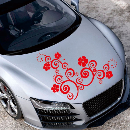 D-908 Summer Flower Totem PVC Car Hood Sticker