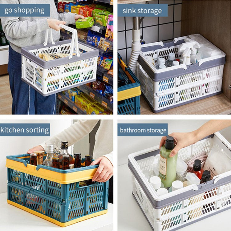 Foldable Picnic Basket Supermarket Shopping Basket,Size: 25x30.5x44cm