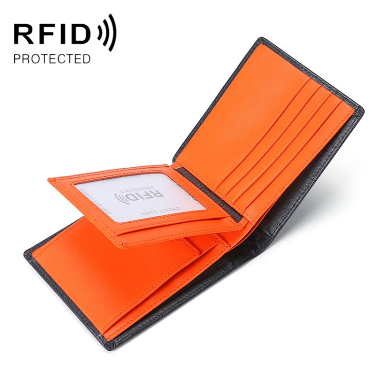 TP-215 Leather RFID Anti-theft Tri-fold Short Wallet